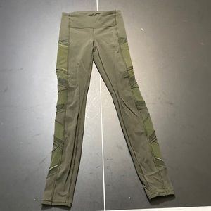 A pair of Lululemon leggings they are size 2 in a navy green color